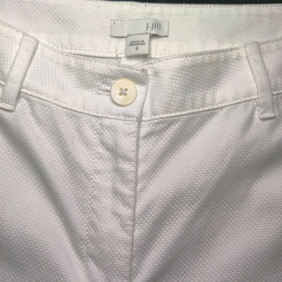 J Jill White Cotton Ankle Trouser Pants Size 8 - Picture 4 of 11
